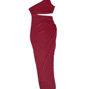 Chic One-Shoulder Red Dress